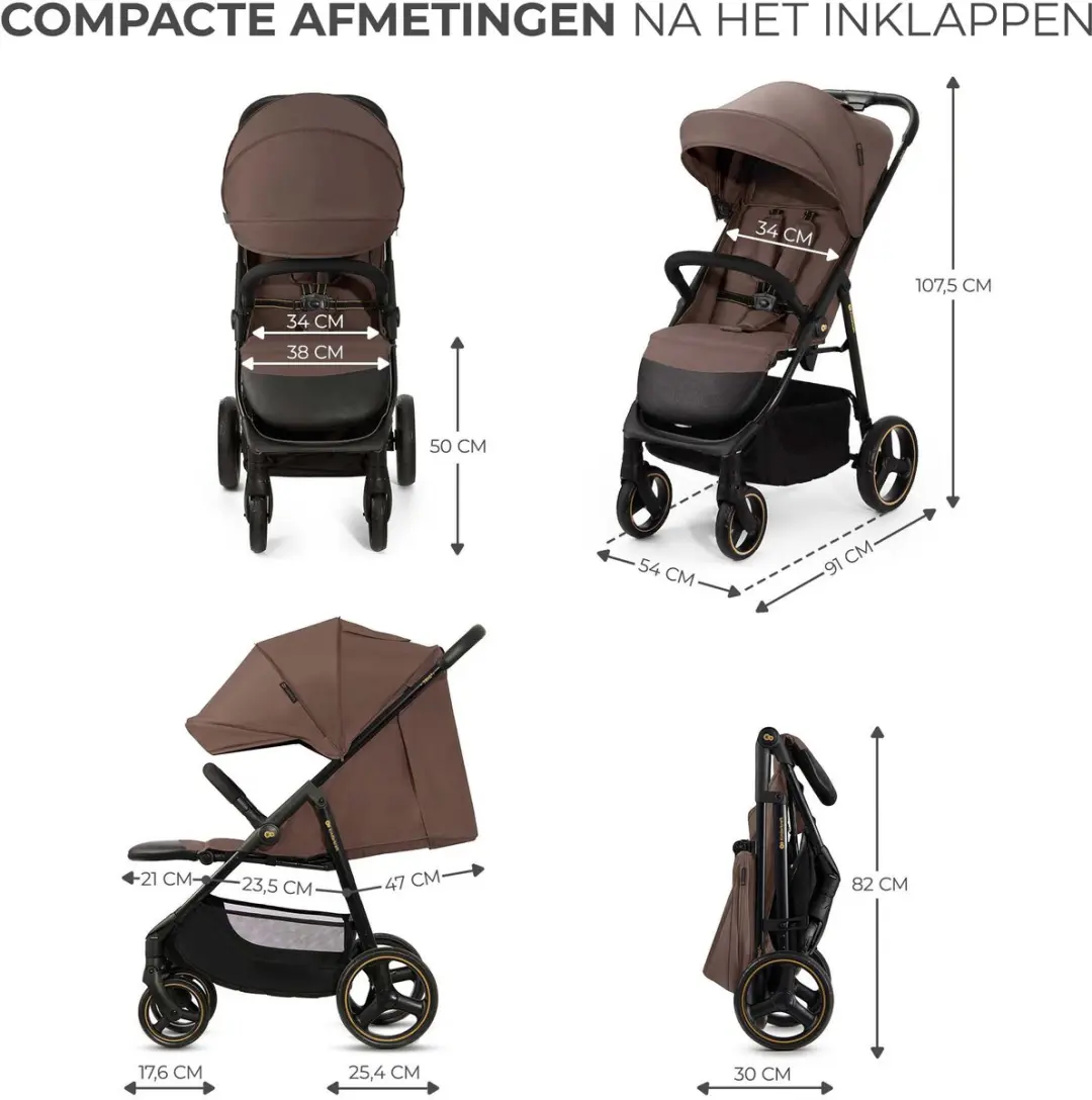 KinderKraft TRIG 3 Buggy - Inklapbaar - Bruin
