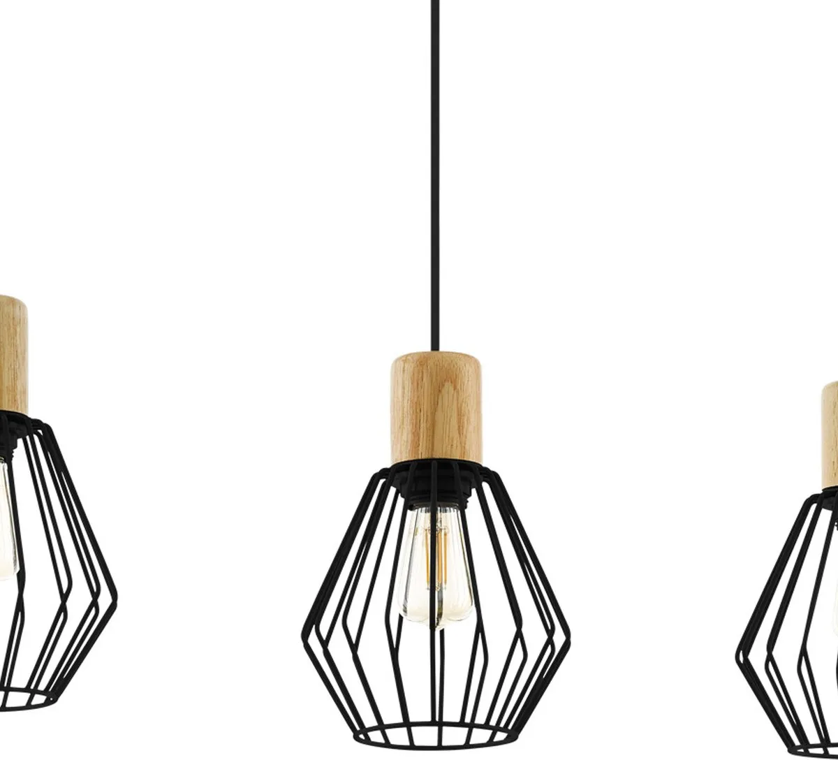 Eglo Palmorla Hanglamp E27 - 76cm - Zwart/Bruin