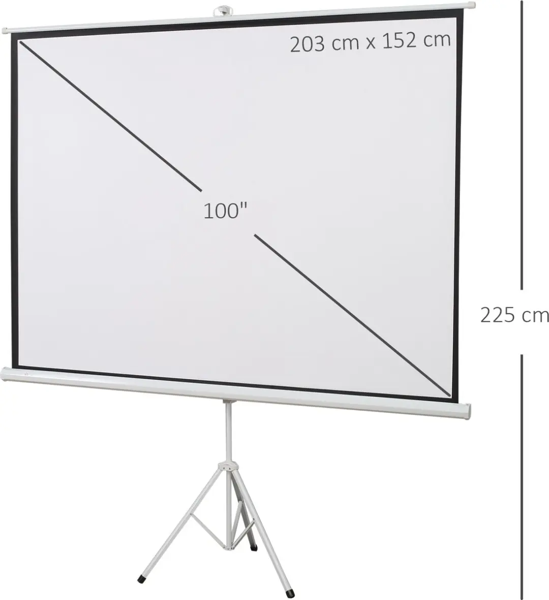 Homcom Projectiescherm 203x152cm - Wit