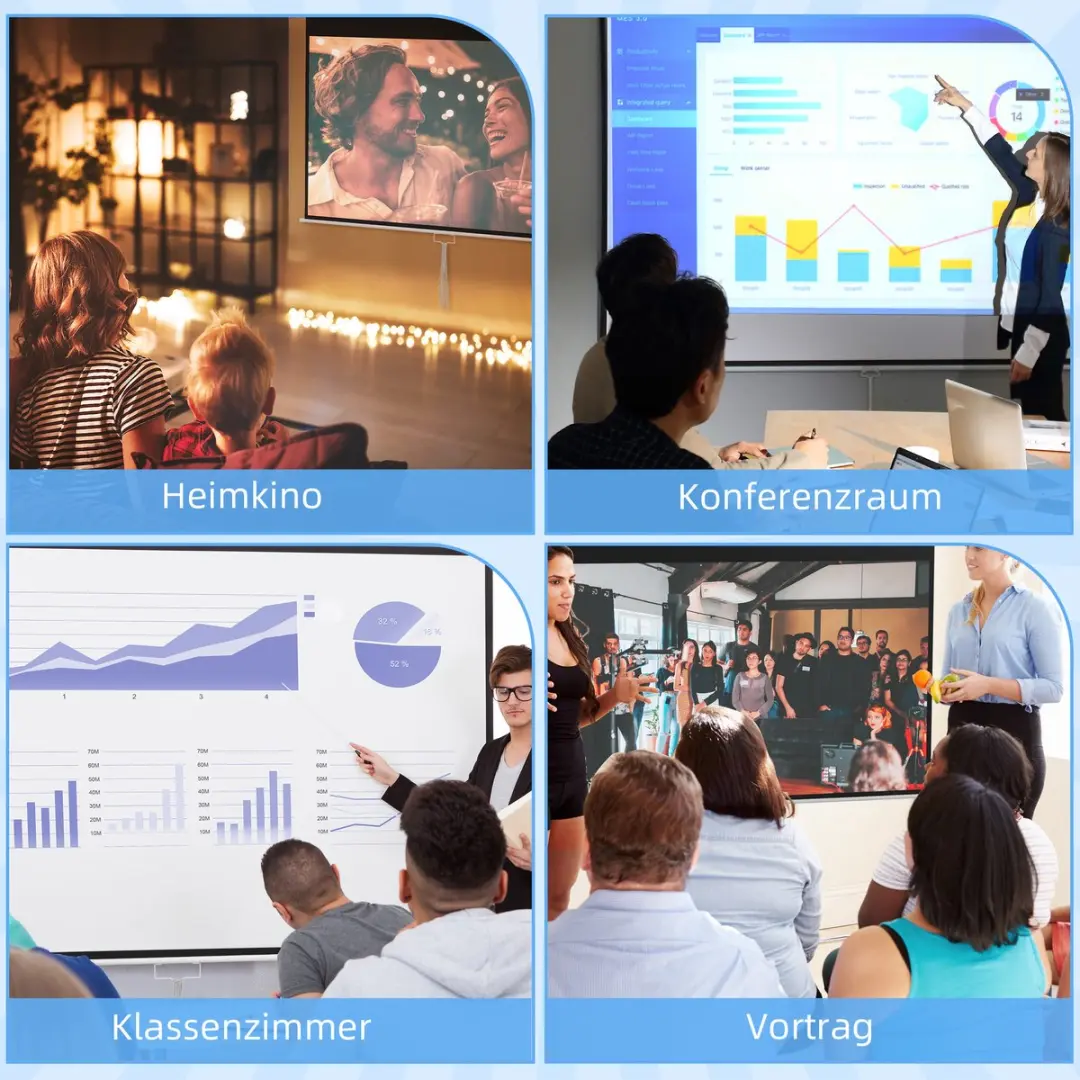 Homcom Projectiescherm 80 inch 16:9 - Filmdoek Wit