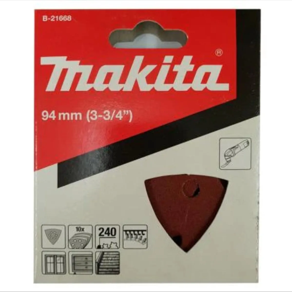Makita K240 Deltoid Schuurpapier 94mm - 10 Stuks - Rood