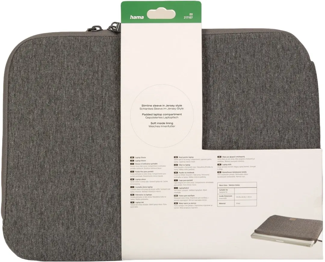 Hama Jersey Laptop Sleeve 35,8cm - Donkergrijs