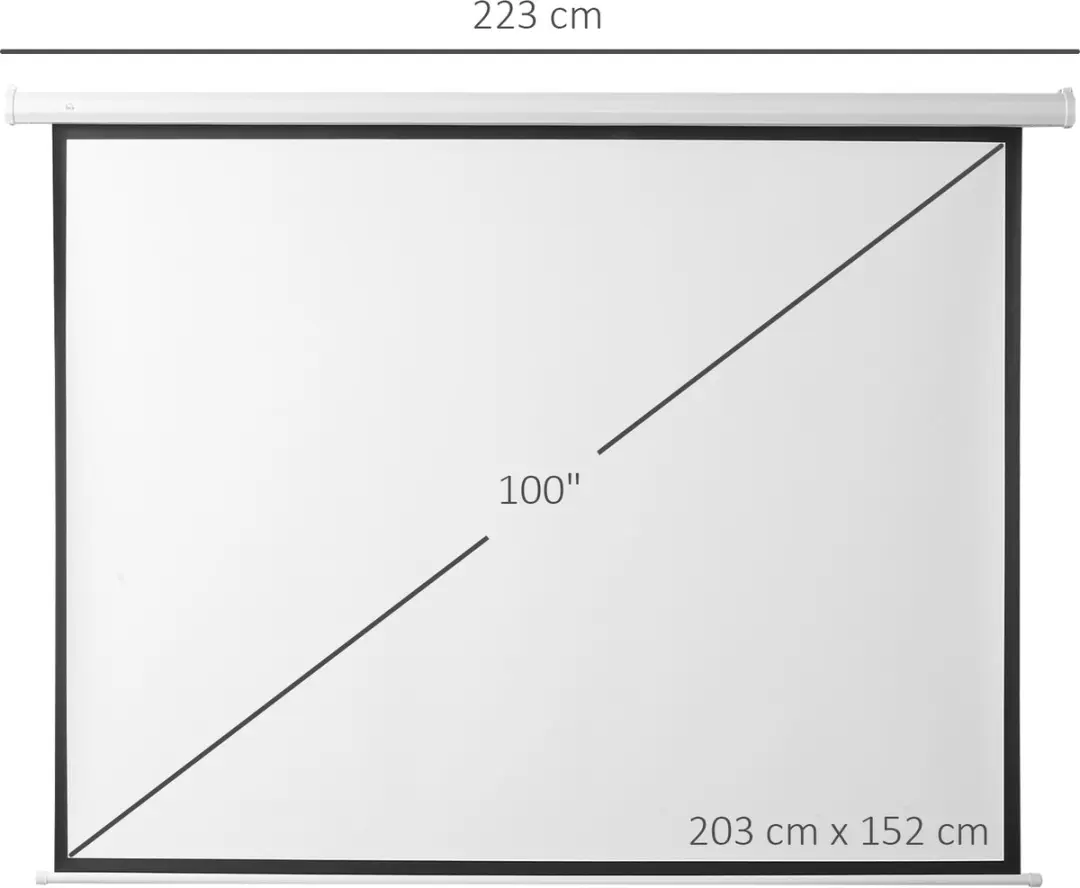 Homcom Projectiescherm 203x152cm Wit - 25W