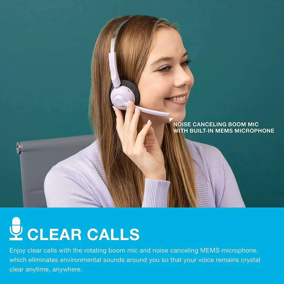 JLab Go Work Pop Headset - Noise Cancelling - 50 Uur - Lila - afbeelding 6 van 6