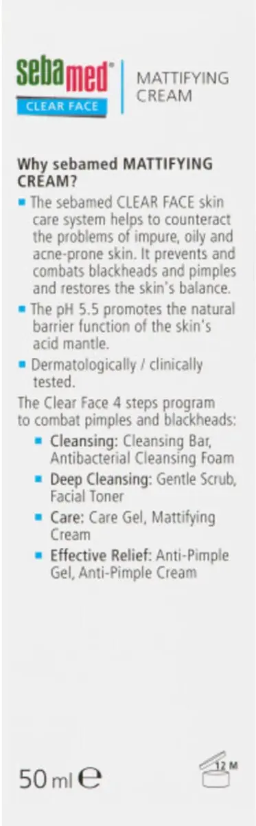 Sebamed Clear Face Mattifying Cream 6x50ml