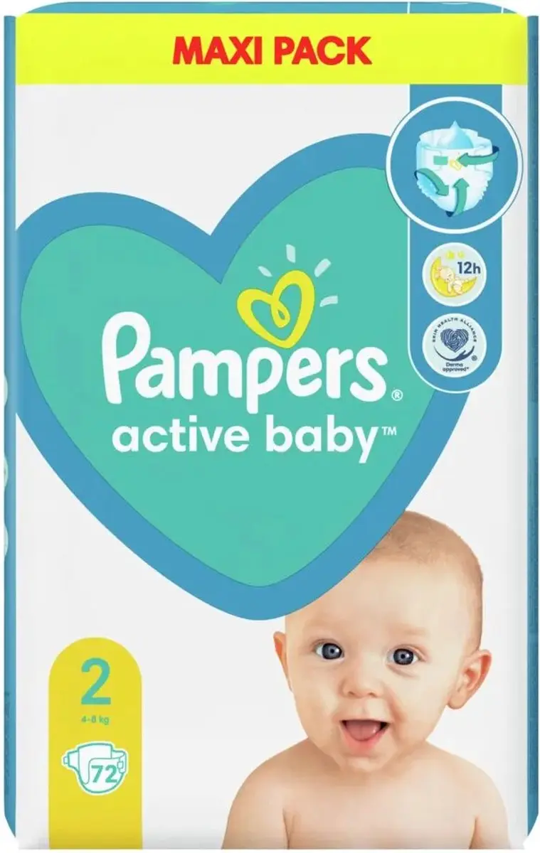 Pampers Active Baby Luiers Maat 2 - 72 Stuks