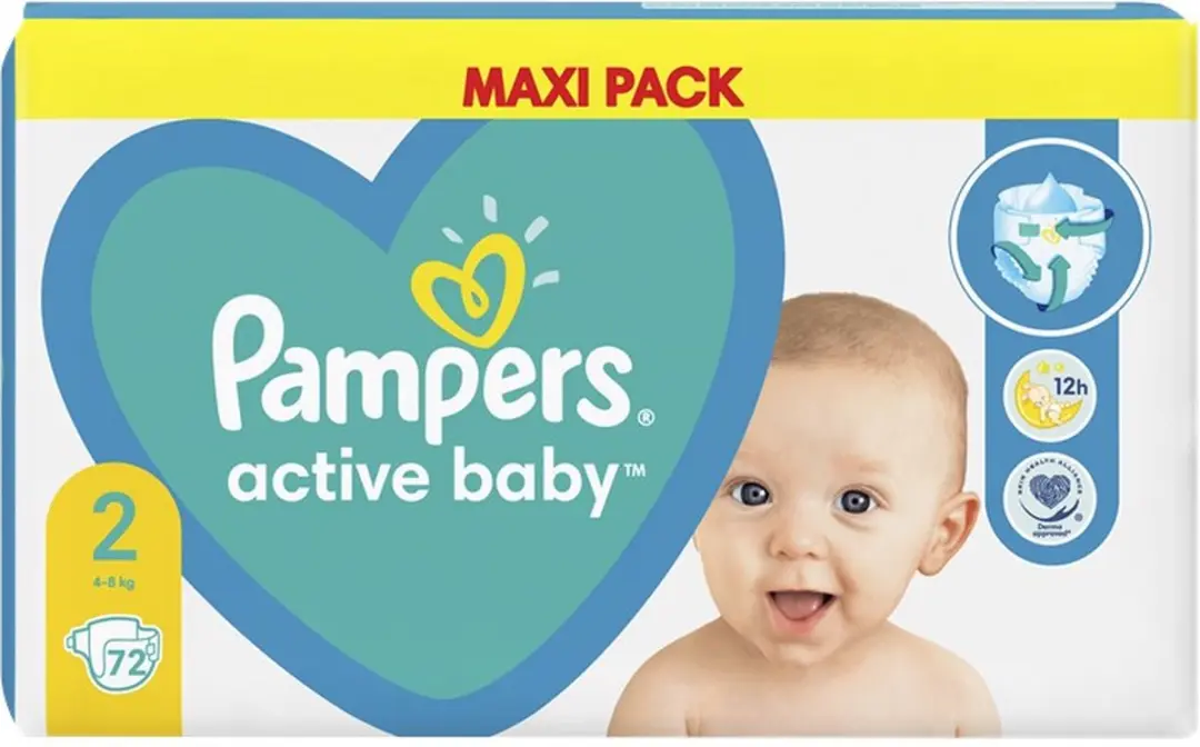 Pampers Active Baby Luiers Maat 2 - 72 Stuks