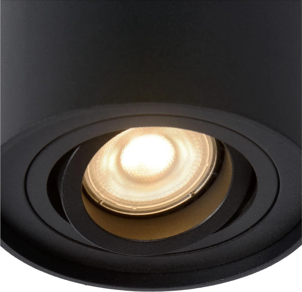 Lucide TUBE Plafondspot GU10 - Ø9,6cm - Zwart