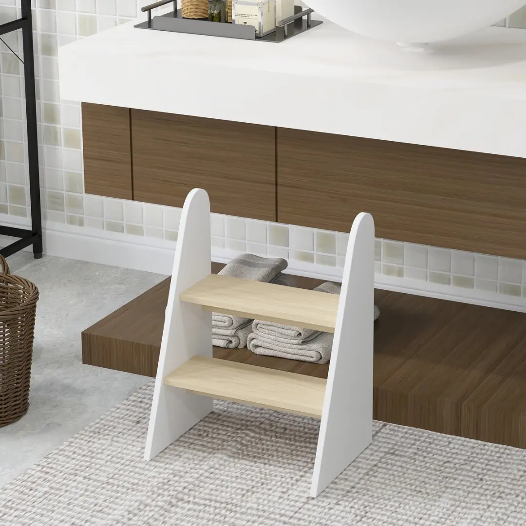 Homcom Kinderstepper MDF 43x30x55cm Wit