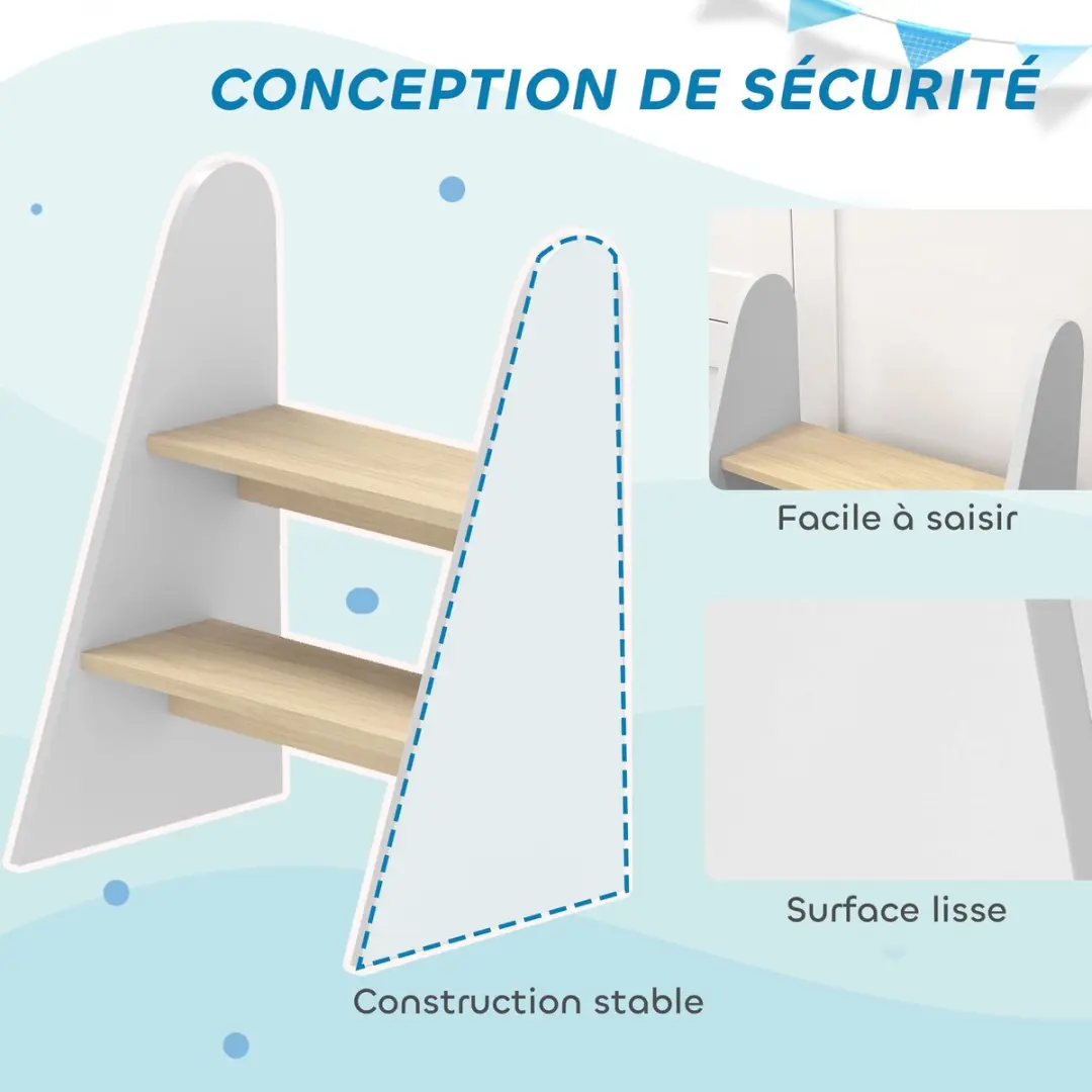 Homcom Kinderstepper MDF 43x30x55cm Wit