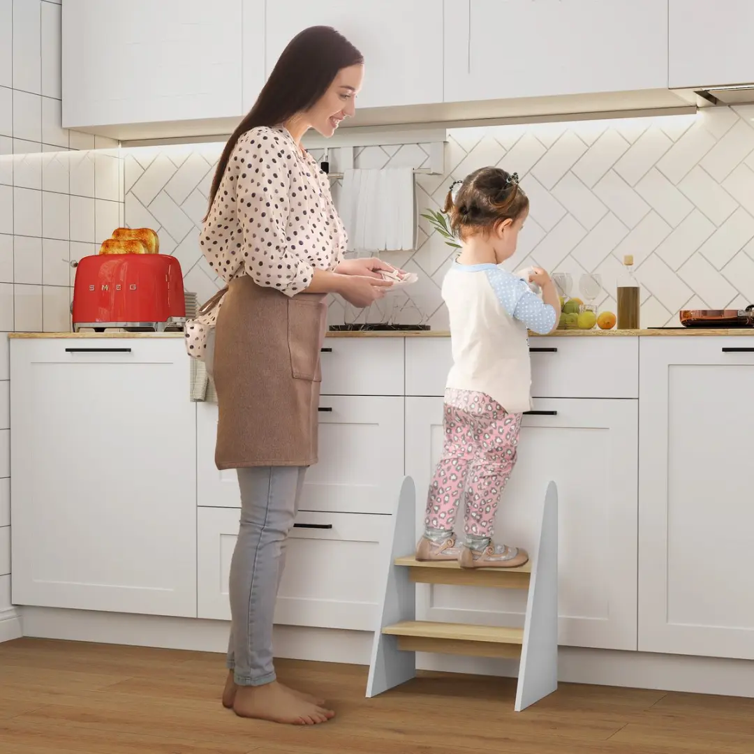 Homcom Kinderstepper MDF 43x30x55cm Wit