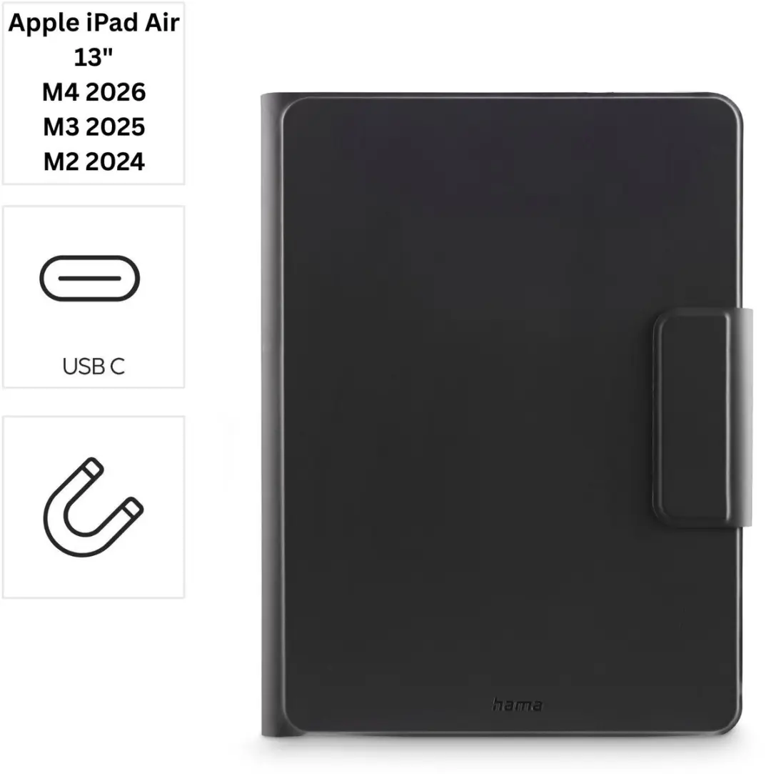 Hama Tablet-Case Bluetooth Toetsenbord voor iPad Air 13" 2024/2025/2026 - Zwart - afbeelding 6 van 6