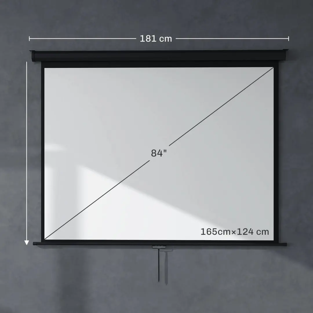 Homcom Projectiescherm 84" - 181x138cm Zwart