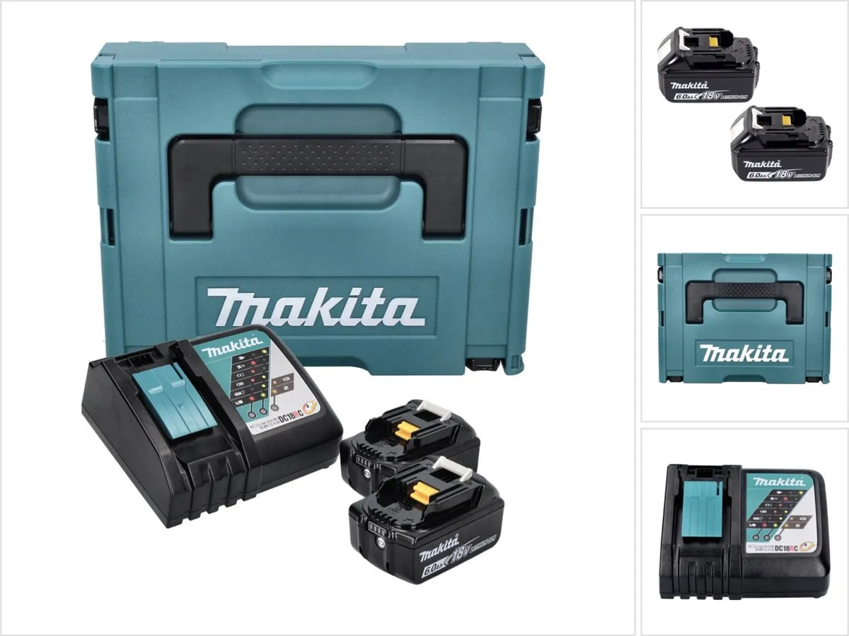 Makita 198116-4 Accu Starterset 18V - 2x 6,0Ah - In Mbox - afbeelding 6 van 6