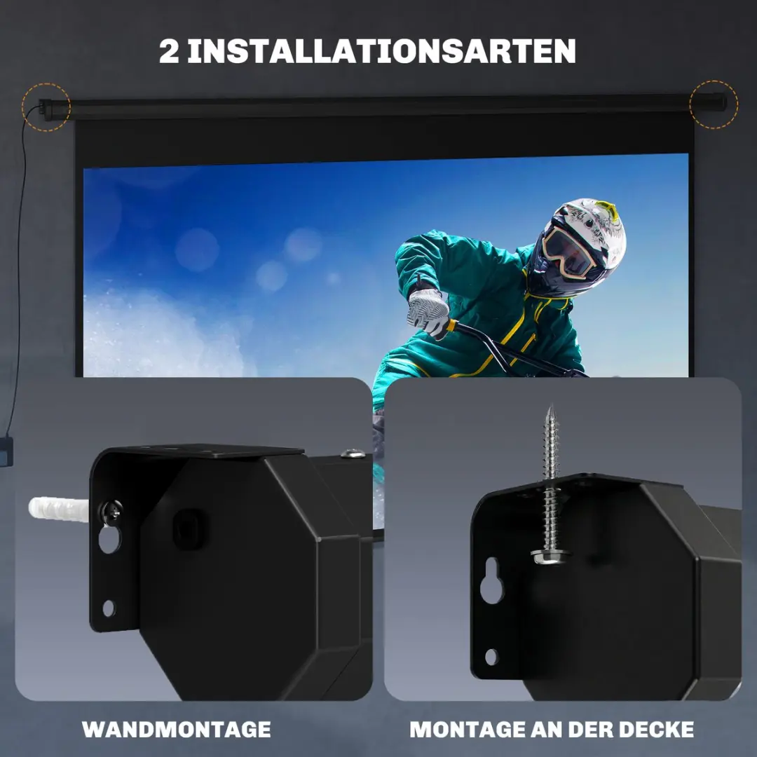Homcom Projection Screen 001-020V91BK - 266x149cm Zwart - afbeelding 6 van 6