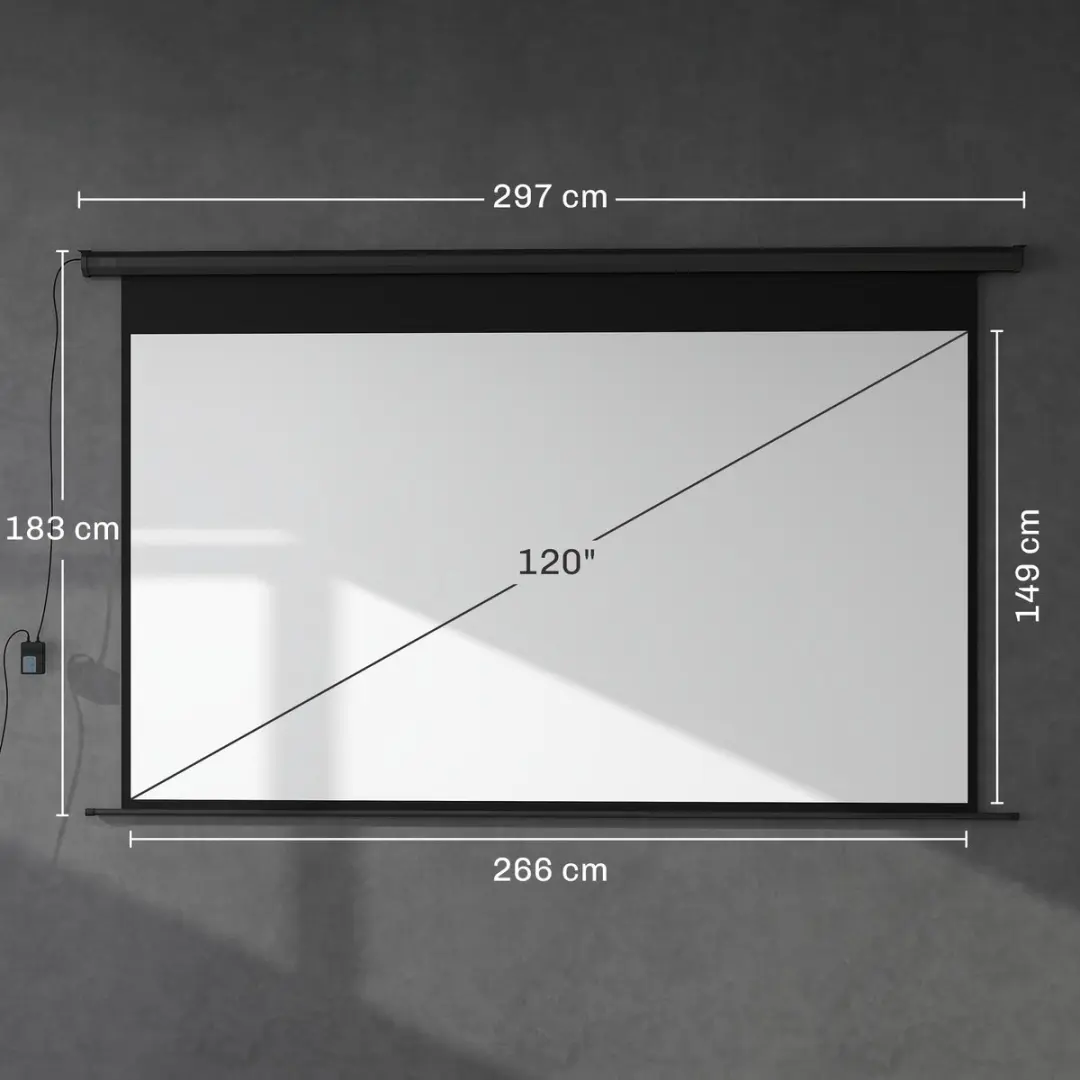 Homcom Projection Screen 001-020V91BK - 266x149cm Zwart