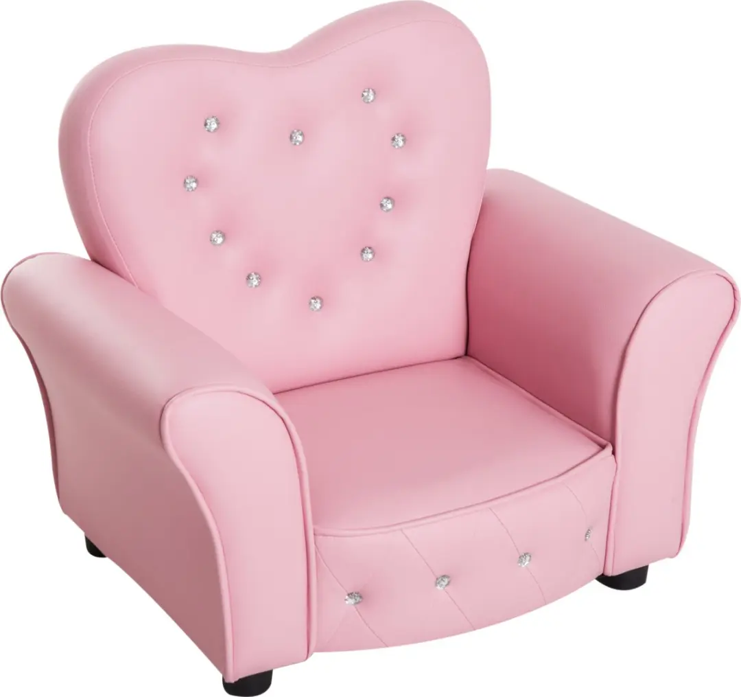 Homcom Kinderbank Hartvorm Prinses - Roze
