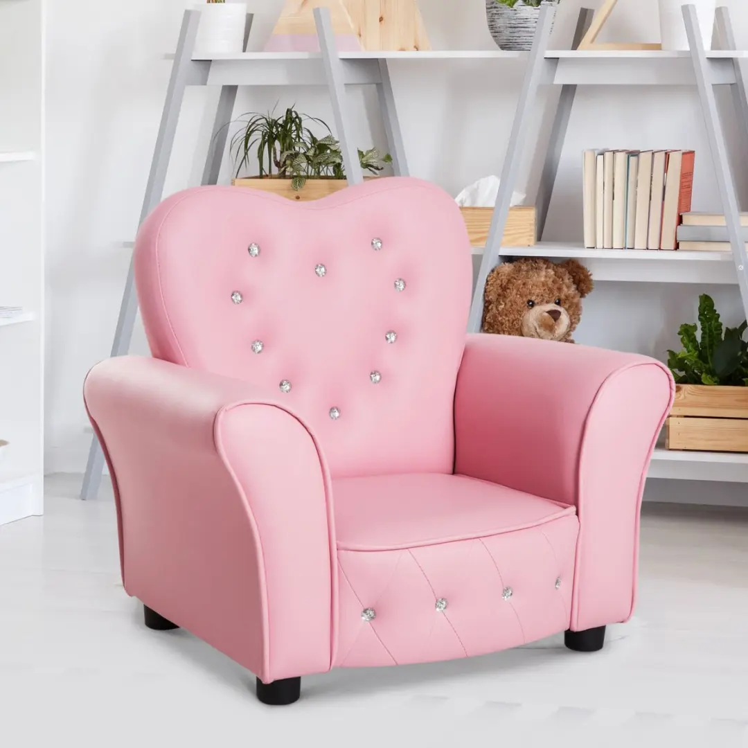 Homcom Kinderbank Hartvorm Prinses - Roze