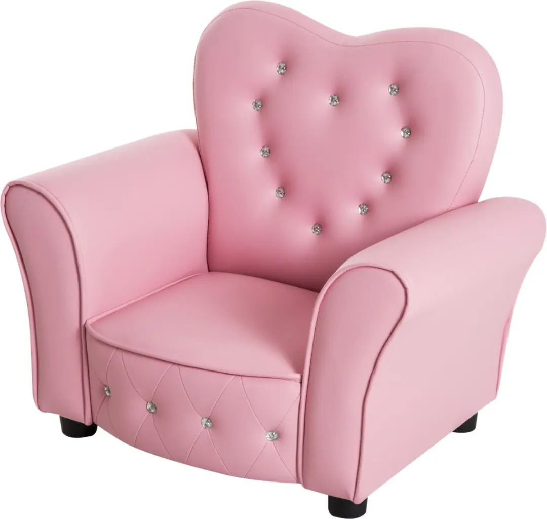 Homcom Kinderbank Hartvorm Prinses - Roze