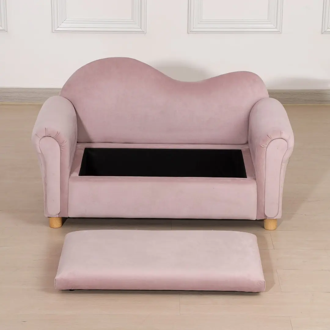 Homcom Kinderbankje Roze - 84x41,5x48,5cm