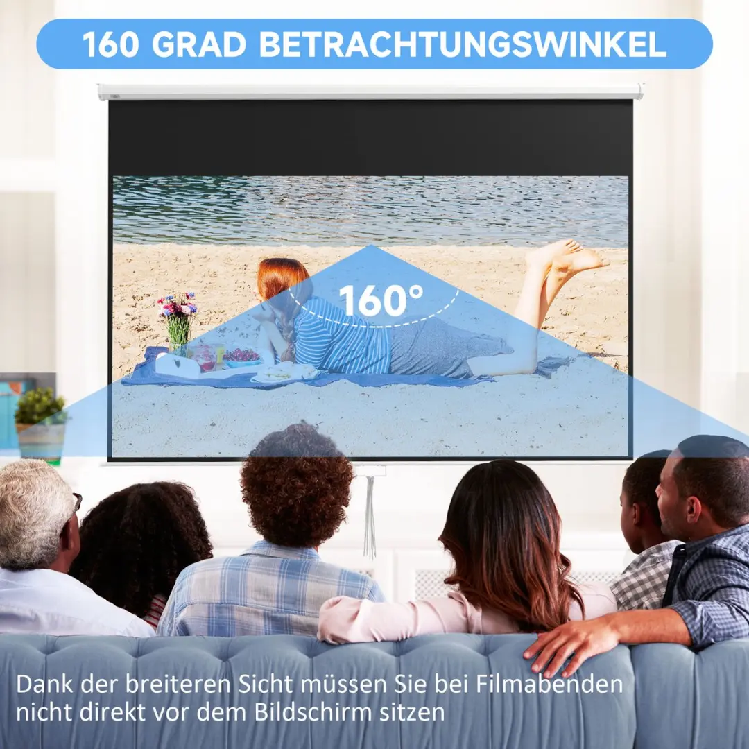 Homcom Projectiescherm 283x192cm Wit - Kunststof/Metal - afbeelding 6 van 6