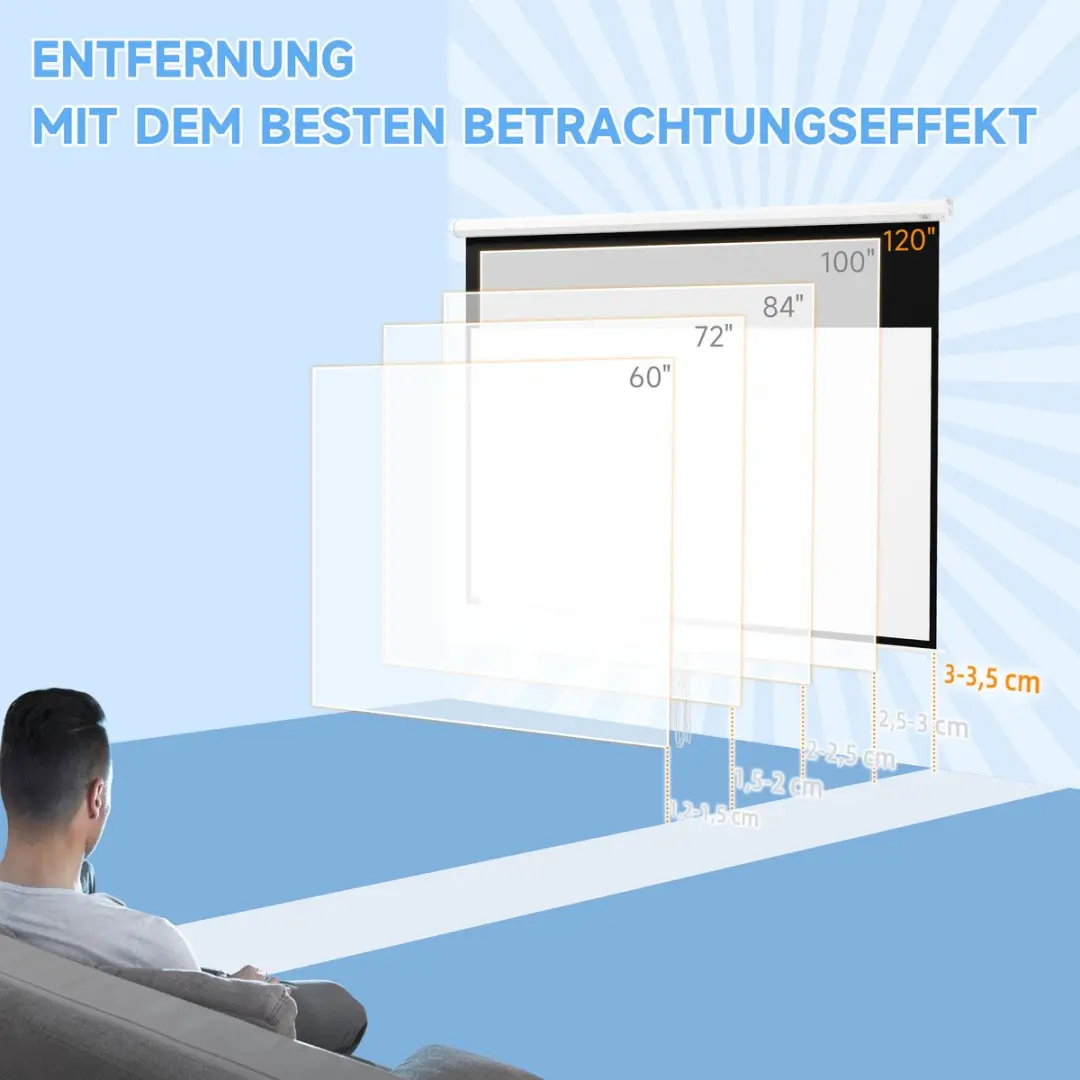 Homcom Projectiescherm 283x192cm Wit - Kunststof/Metal