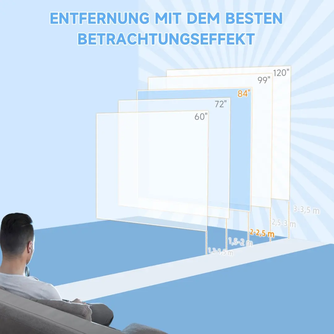 Homcom Projectorscherm 215x140cm Wit - 25W - MPN 001-021V90WT - afbeelding 6 van 6