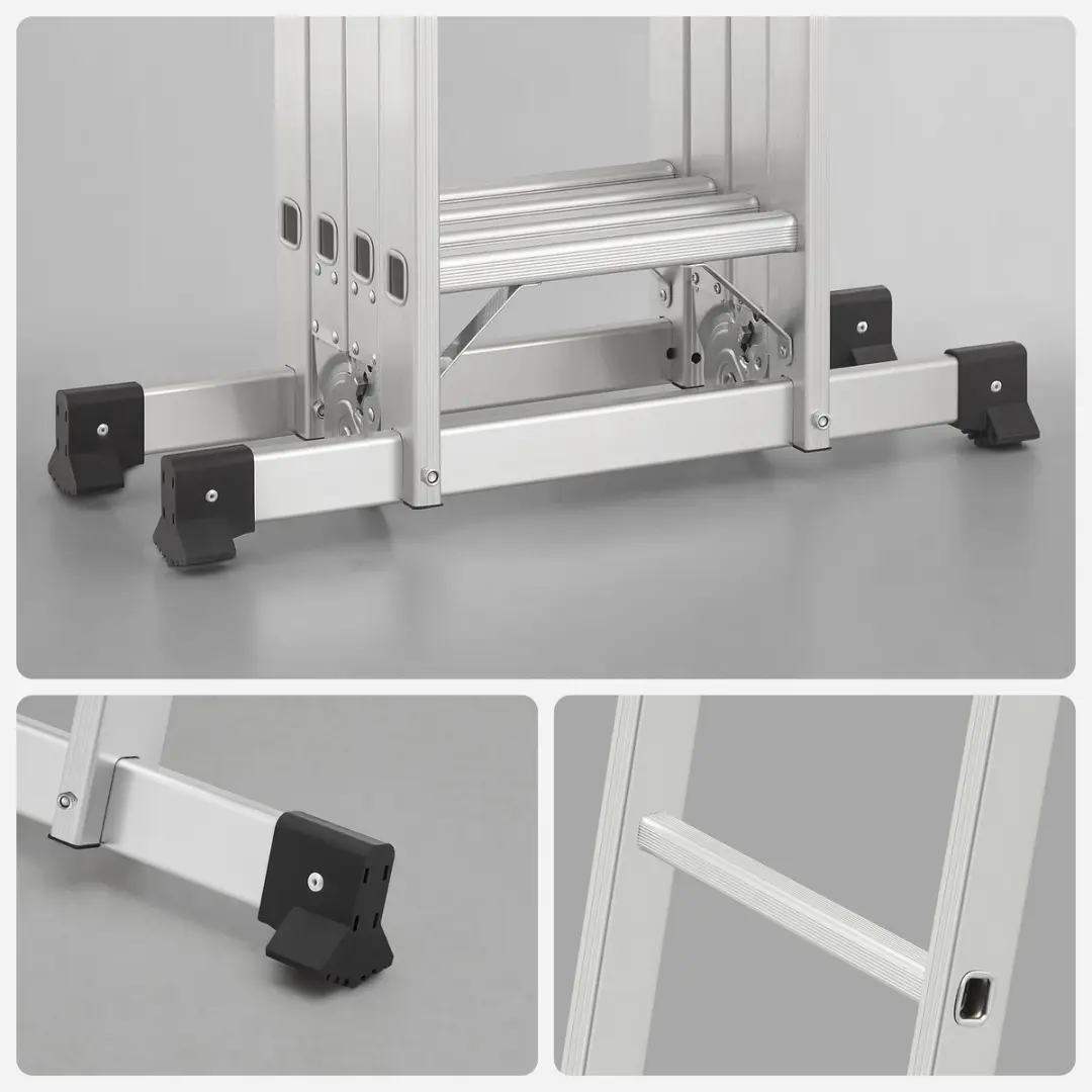 Songmics Multifunctionele Ladder 12 Treden - 2 Steigerplanken - 150 kg