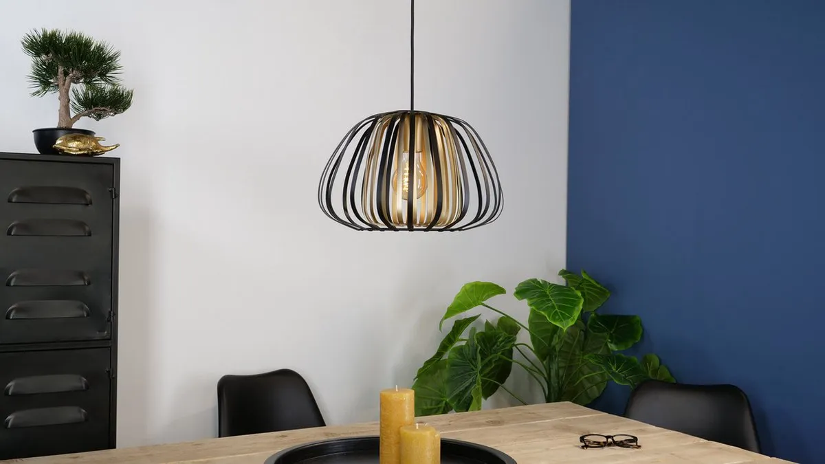 Eglo Encinitos Hanglamp Ø37,5cm - Zwart/Goud - afbeelding 6 van 6