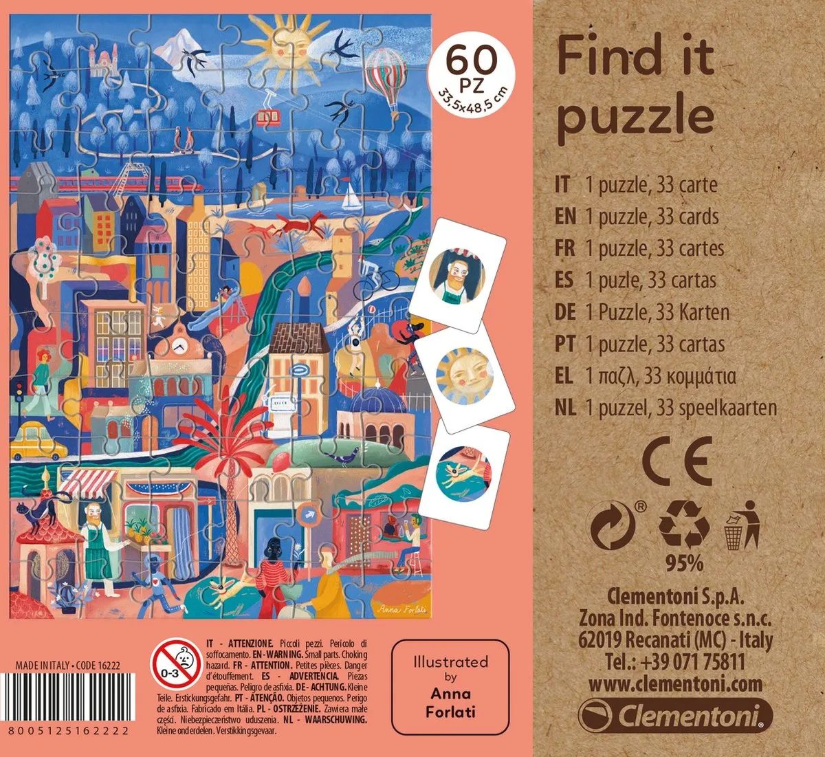 Clementoni Find It Sweetest City Legpuzzel 60 Stuks - Multi