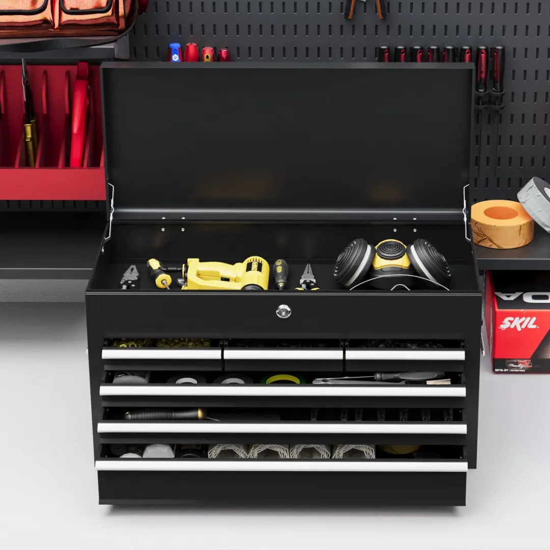 Homcom Gereedschapskist 60L - Staal - Zwart