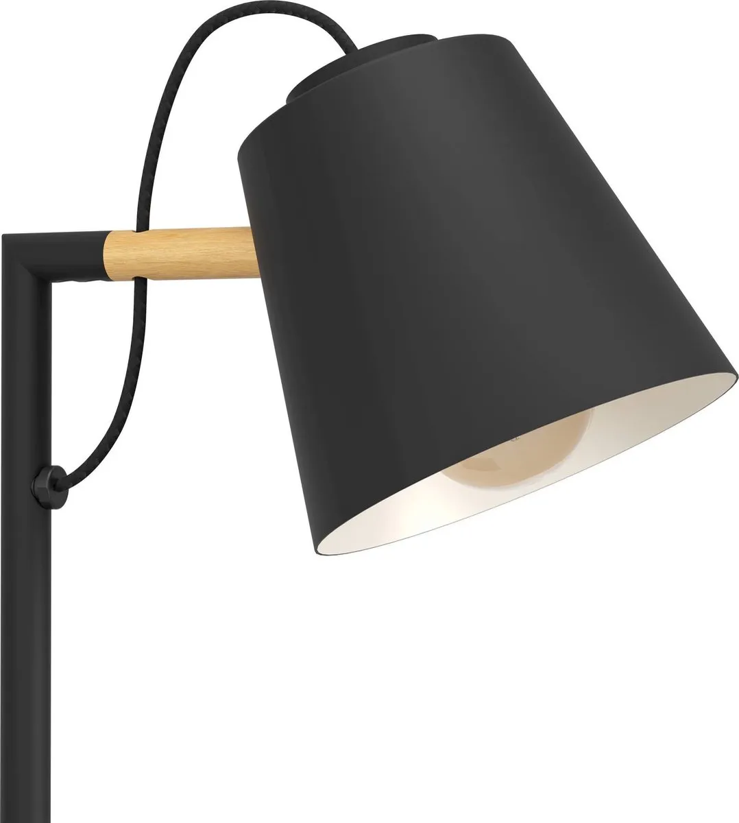 Eglo Lacey Tafellamp E14 - Hout - Ø25,5cm - Zwart/Bruin
