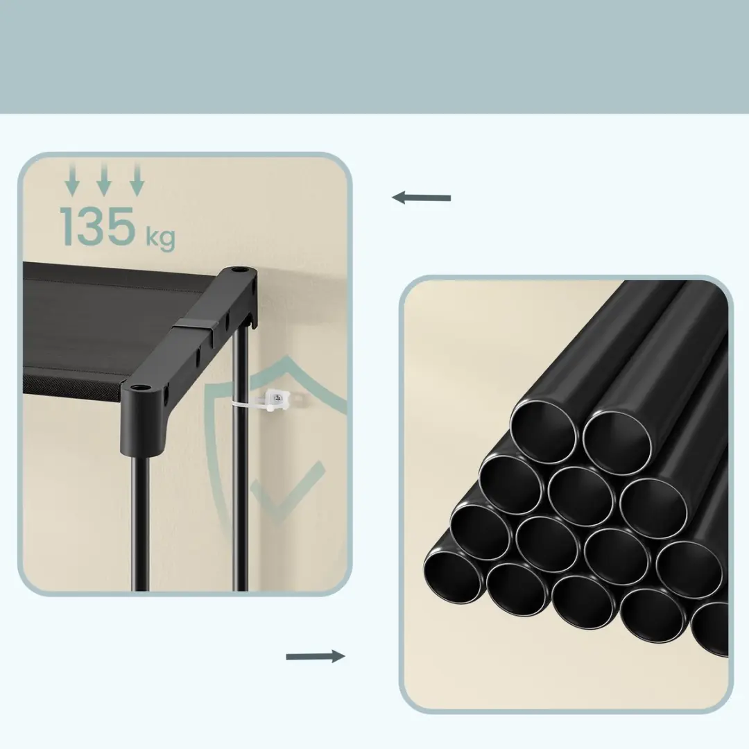 Songmics Vouwladder Keukentrap 6 Treden - Antislip Aluminium