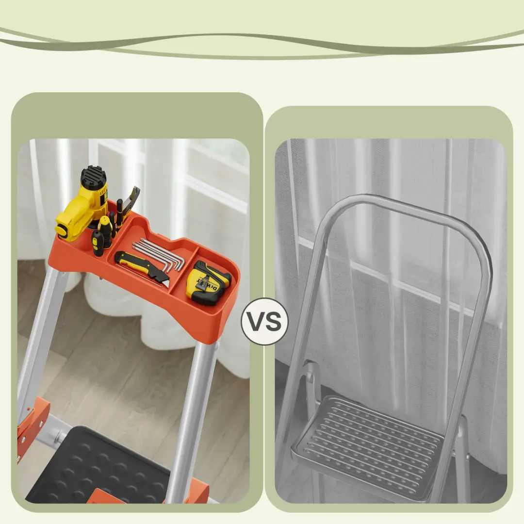 Songmics Vouwladder Keukentrap 6 Treden - Antislip Aluminium