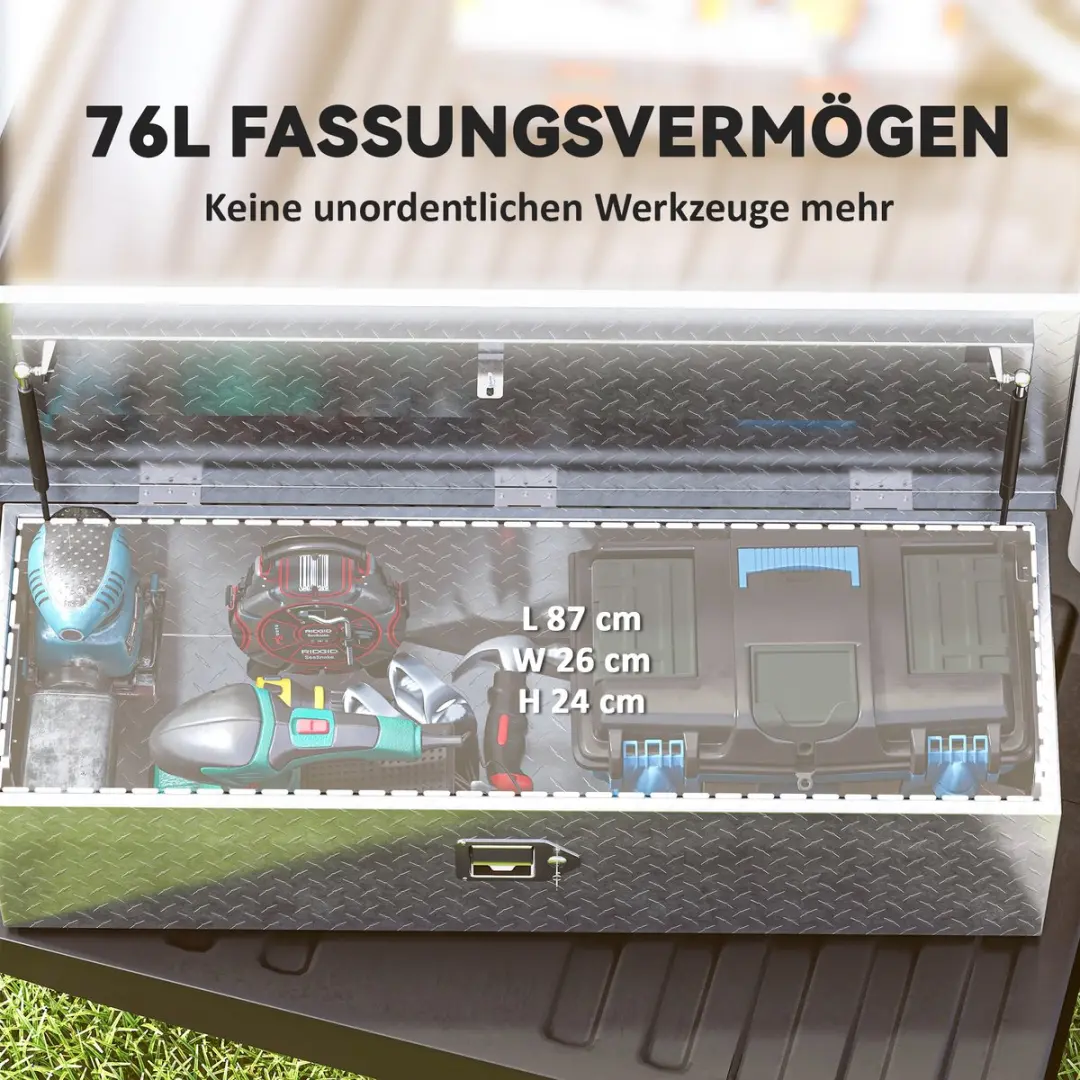 Homcom Aluminium Opbergkast 99x33x25,5cm - Zilver
