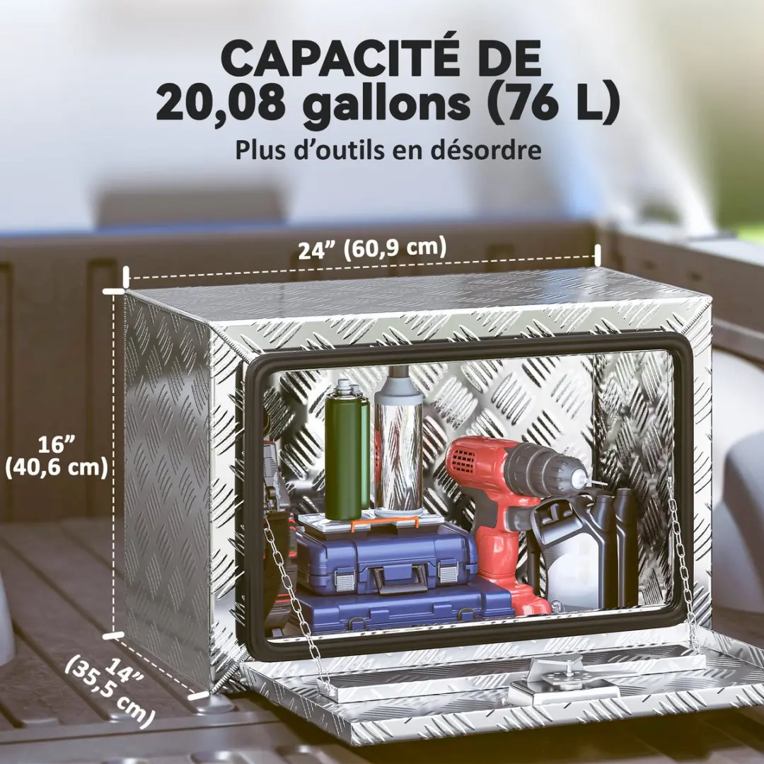 Homcom Opbergbox Vrachtwagen C01-013V00SR - 60,9x35,5x40,6cm - Zilver