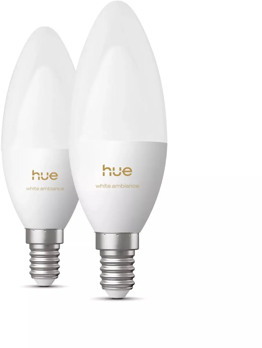 Philips Hue LED Kaarslamp E14 - 2 Stuks - Mat Glas - 3.7W