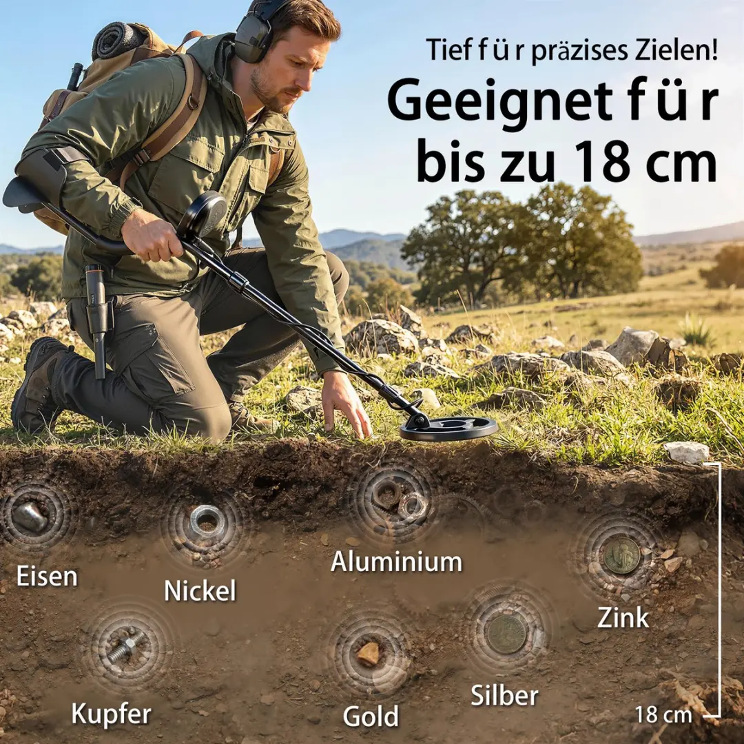 Outsunny Metaaldetector ABS-106 - 22cm Zoekspoel - Zwart - afbeelding 6 van 6