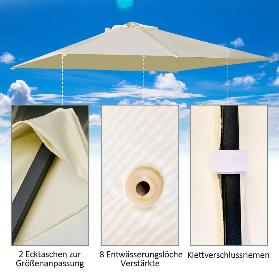 Outsunny Partytentdak 300cm - Beige