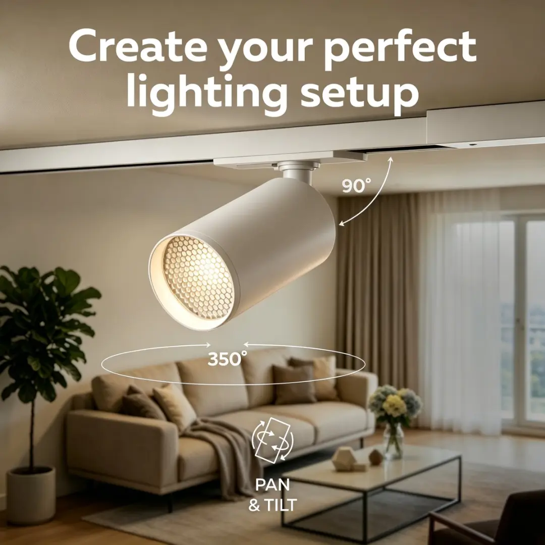 Calex Railsysteem Verlichting 2m - 4x GU10 Opbouwspots - Wit - 1 Fase