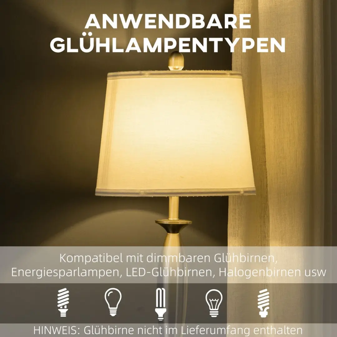 Homcom Stehlampe Set - 3 lampen - 162 cm - Zilver/Wit - afbeelding 6 van 6