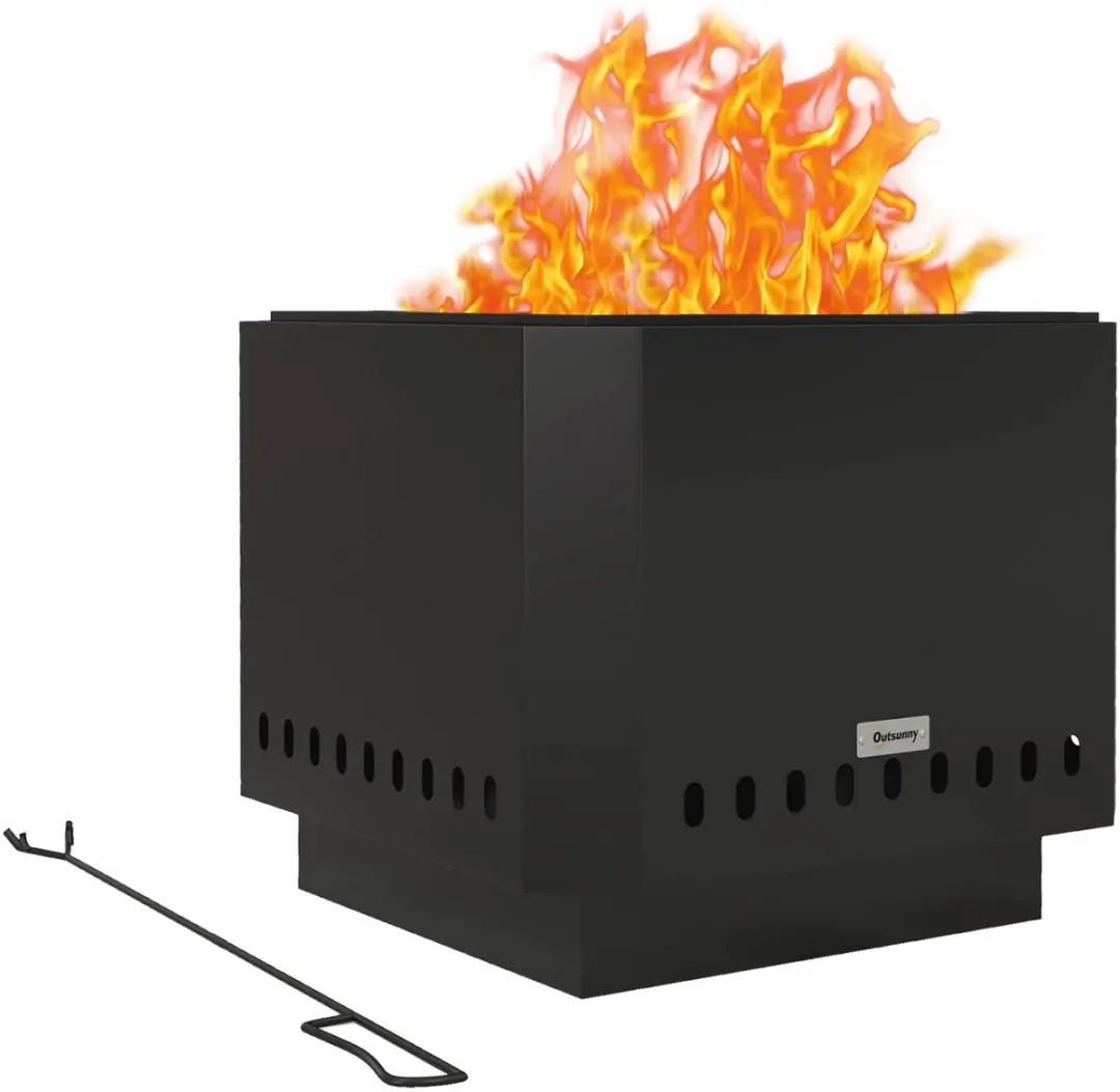 Outsunny Smokeless Stove Metall 48x48x41cm
