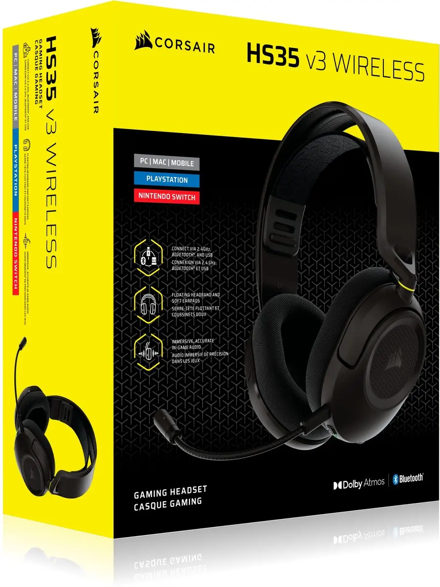 Corsair HS35 V3 Draadloze Gaming Headset - 30 uur - Zwart