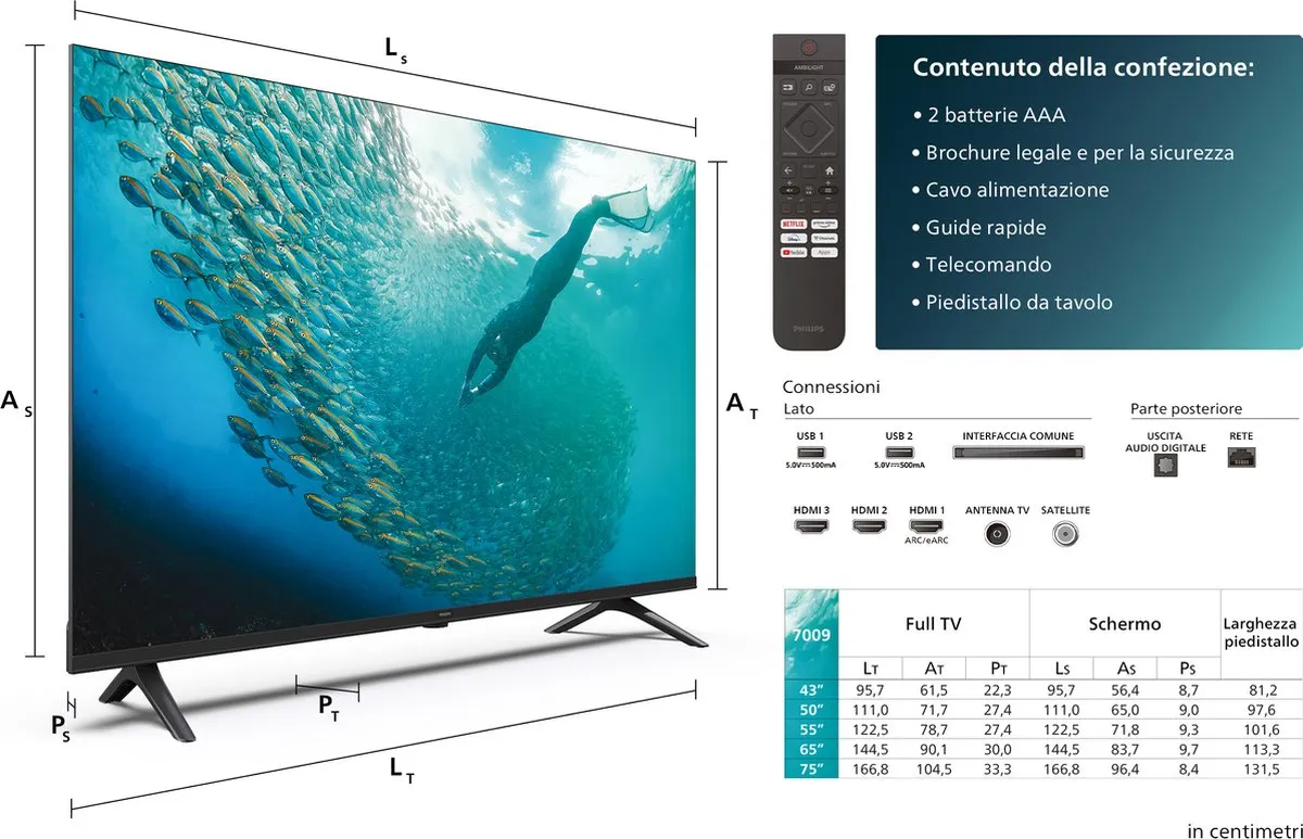 Philips 50PUS7009/12 50 inch 4K LED TV - Chroom