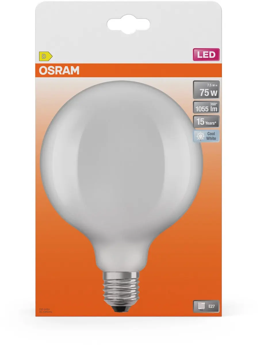 Osram LED Retrofit Classic Globe G125 - 7,5W 1055lm Koel wit 4000K