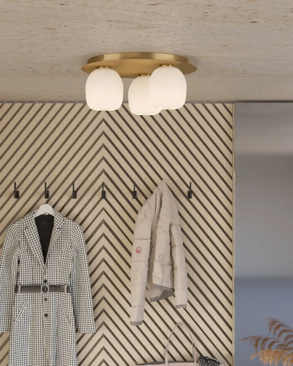 Eglo Manzanares Plafondlamp E27 - 3 Lichtpunten - Ø45cm - Wit/Goud