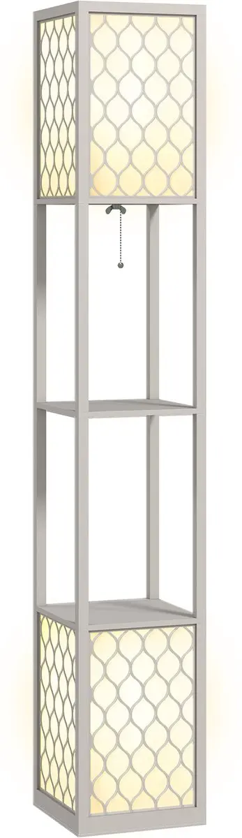 Homcom Vloerlamp Lichtgrijs 156cm
