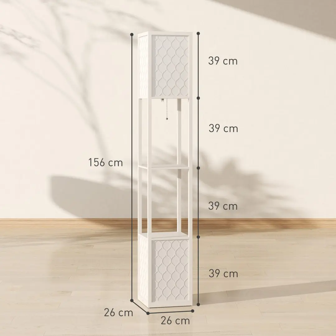 Homcom Vloerlamp Lichtgrijs 156cm
