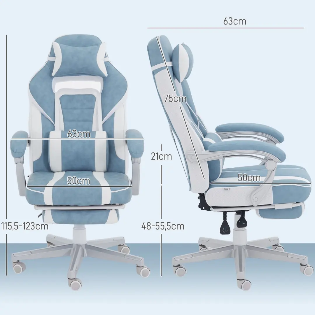 Homcom Gamingstoel - Blauw