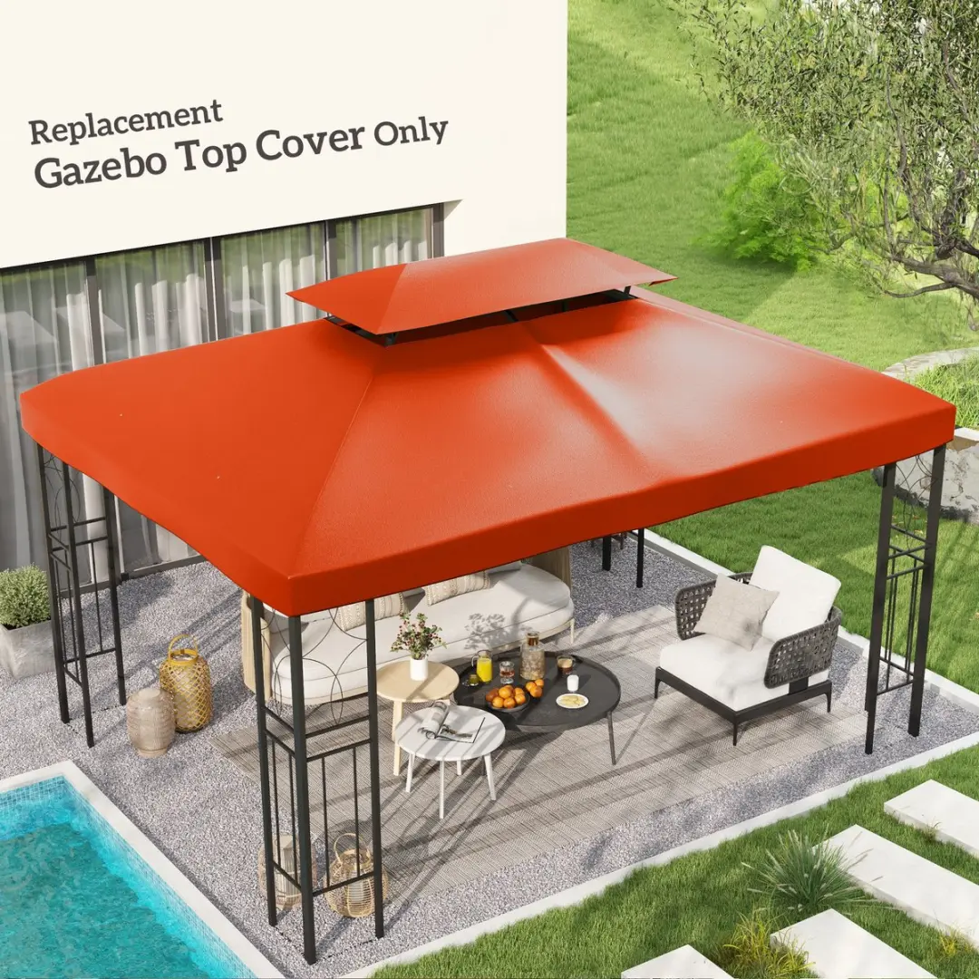 Outsunny Vervangend Dak Tuinpaviljoen 3x3/3x4m - Rood